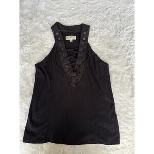 Idyllwind By Miranda Lambert Sz. L Blk Lace Up Top. Fantastic Item
